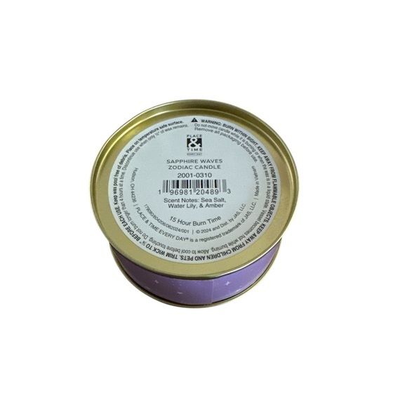 Place & Time Zodiac Scented Candles in Tin - Aquarius Sapphire Waves 4 oz - NWT - Picture 5 of 5